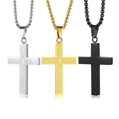 Cross Pendant Necklace – Unisex Snake Chain, Trendy European Style