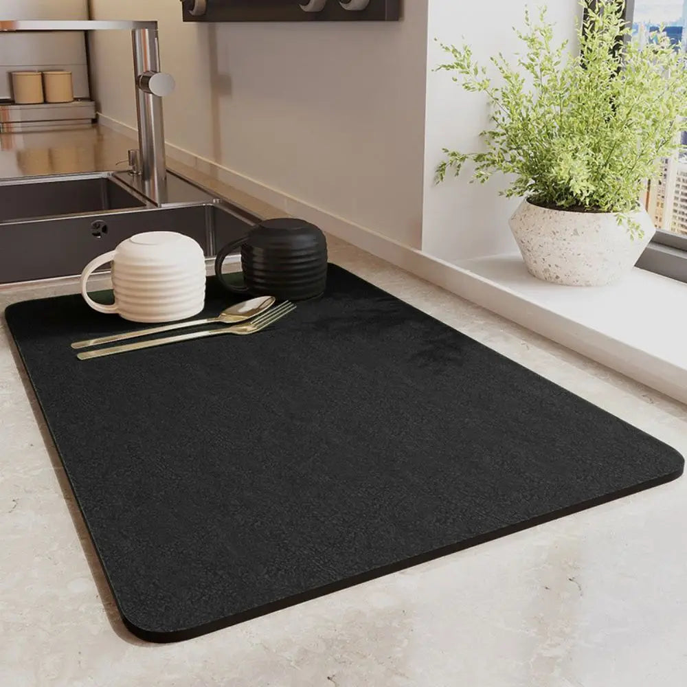 1PCS Home Kitchen Soft Diatomite Absorbent Quick-Drying Draining Mat Desktop Dish Drying Mat Coaster Table Mat - BeeTrendyShop.COM