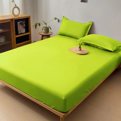 Waterproof Fitted Bed Sheet & Mattress Protector – Elastic Band Coverlet for Single, Double, King & Queen