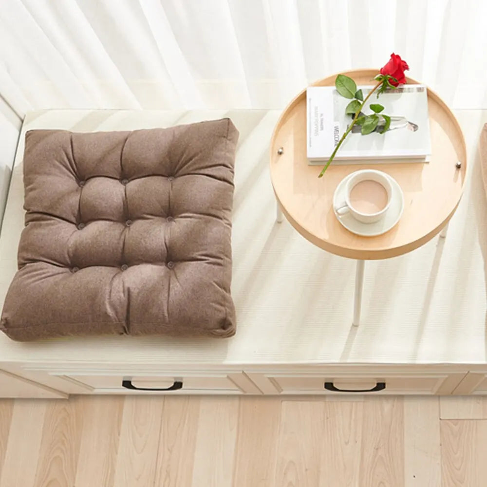 Linen Cushion Pearl Cotton Square Stool Backrest Pillow Home Office Computer Chair Protective Mat Seat Pad Buttocks Chair Mat - BeeTrendyShop.COM