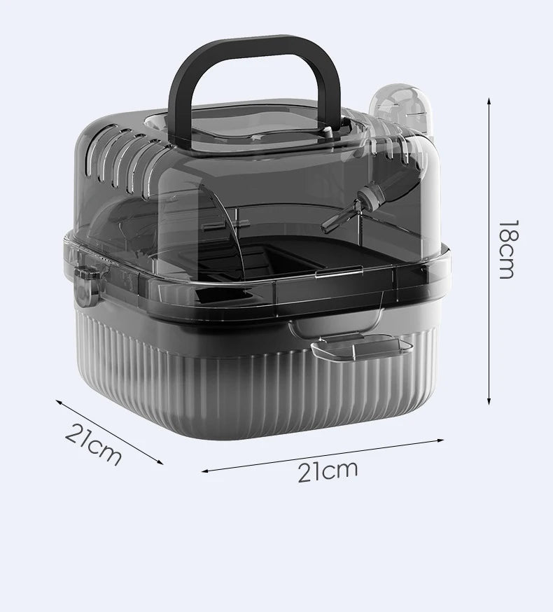 Hedgehog Carrier Translucent Hamsters Travel Carry Case Large Capacity Breathable Hamster Habitat Small Animal Carrier With
