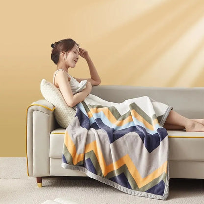 Extra Soft Flannel Blanket Thickened Nap Air Conditioning Blanket - BeeTrendyShop.COM