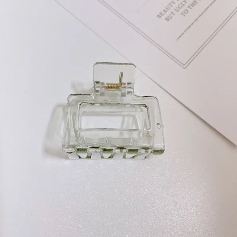Small Square Acrylic Hair Claw Clip – Colorful Elegant Barrette for Women & Girls