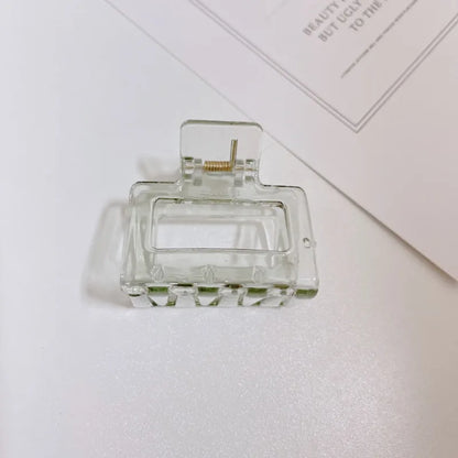 Small Square Acrylic Hair Claw Clip – Colorful Elegant Barrette for Women & Girls