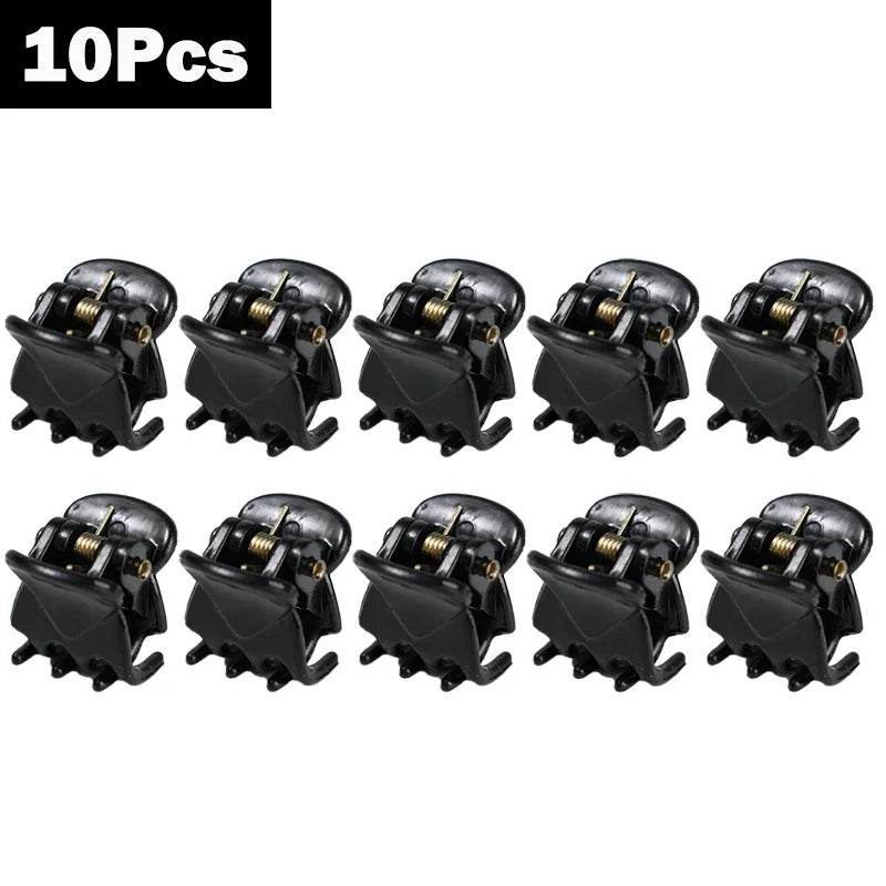 Mini Black Hair Claw Clips Set – Plastic Ponytail Holder for Women, Girls & Kids (10/20/30Pcs)