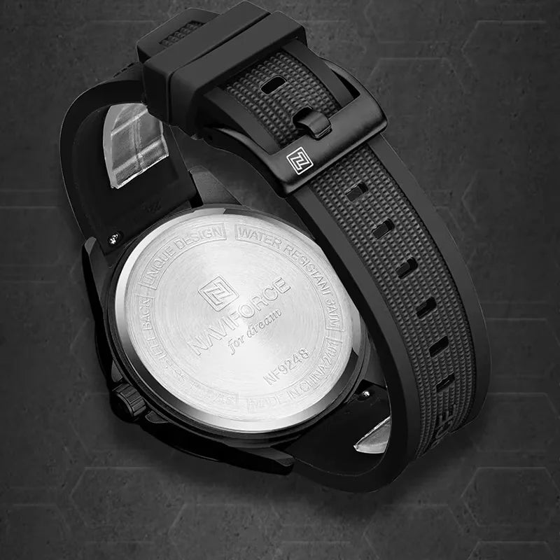 NAVIFORCE Men's Military Sport Watch – 30M Waterproof, Shockproof, Auto Date Display