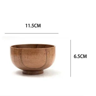 Japanese Jujube Wood Round Soup Bowl – Large Creative Children's Rice & Tableware Bowl