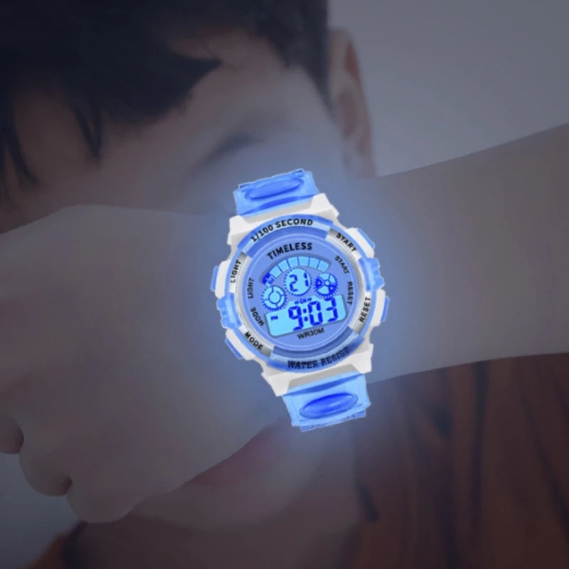 Electronic Watch for Boys Girls Children Luminous Dial Military Sport Watches for Kids Waterproof Multi-function Digital Watch