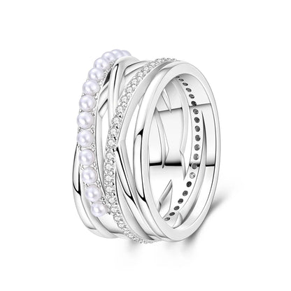 925 Sterling Silver Zircon Star Geometric Ring – Engagement Jewelry for Women