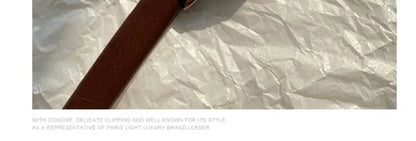 Retro High-end Round Dial Quartz Watches for Women PU Leather Strap Wristwatches Fashion Simple Temperament Girls Watch Gifts - BeeTrendyShop.COM