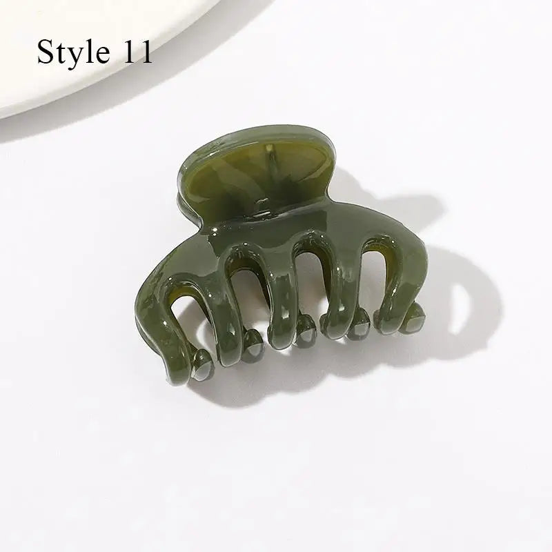 Mini Jelly Color Hair Claw Clip – Geometric Acrylic Shark Clip for Women & Girls