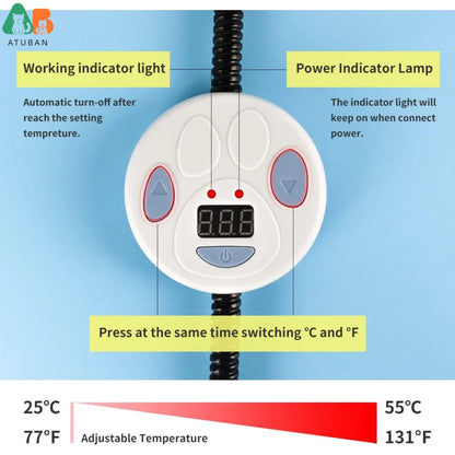 ATUBAN 7-Temp Heated Pet Bed - Chew-Resistant Warming Mat for Cats & Dogs - BeeTrendyShop.COM