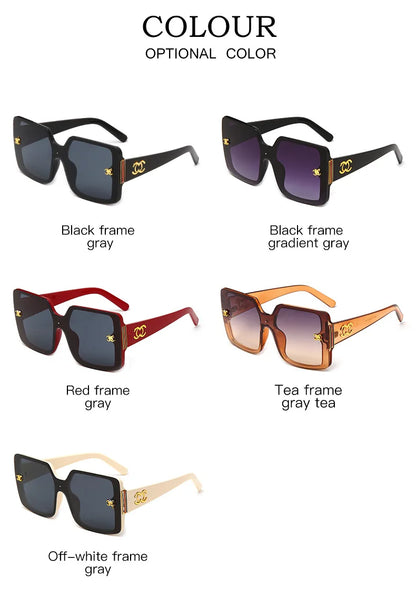 MERCELYN Luxury Glamour Sunglasses – UV400 Oversized Square Designer Style