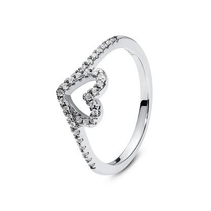 925 Sterling Silver Love Heart Crown Ring – Rose Gold Engagement Jewelry