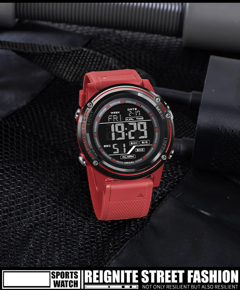 Digital Watches for Men  50m Waterproof  Sports Watches LED Big Dail Display Digital Stopwatch 8125 LED Watch Men's Wristwatches