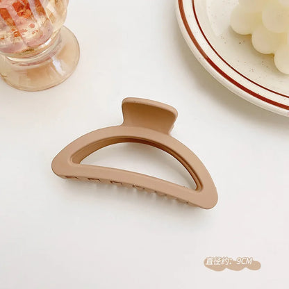 Large Acrylic Hair Claw Clip – Korean Style Coffee Color Hairpin for Women & Girls