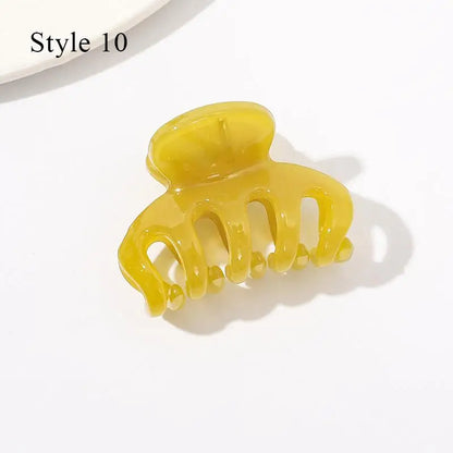 Mini Jelly Color Hair Claw Clip – Geometric Acrylic Shark Clip for Women & Girls