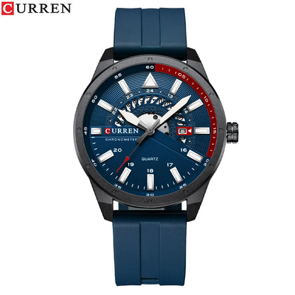 CURREN Fashion Men Watch Top Brand Luxury Waterproof Sport Mens Watches Silicone Automatic Date Military Wristwatch - BeeTrendyShop.COM