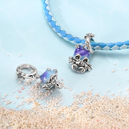 925 Sterling Silver Blue Crab & Red Lobster Charm Bead – Ocean DIY Jewelry