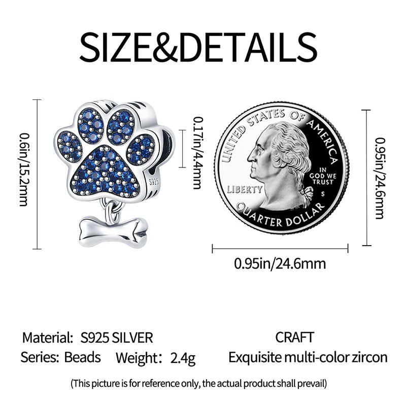 925 Sterling Silver Cat & Dog Charm Bead – DIY Jewelry for Women