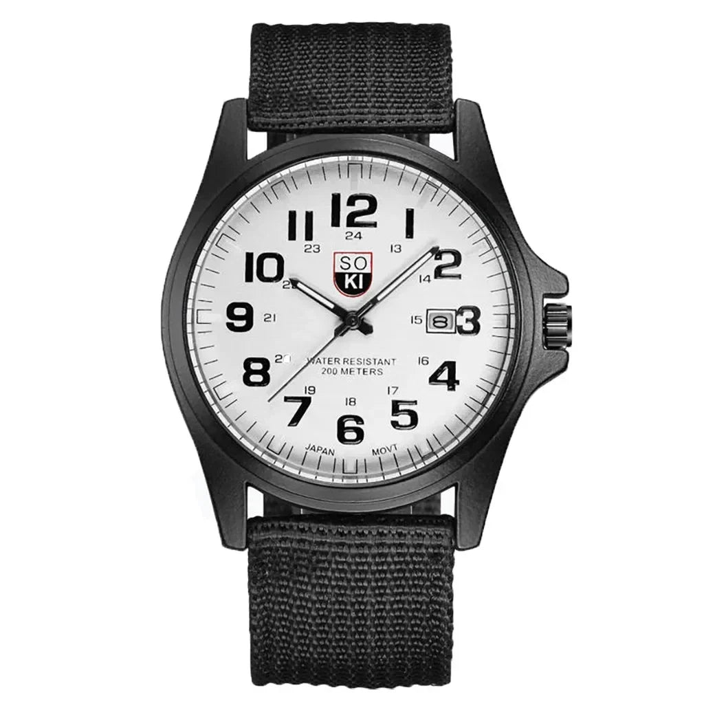 2024 New Fashionable Casual Men Watch Fashion Men's Military Watch Woven Nylon Belt Calendar Quartz Watch Часы Мужски