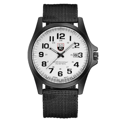 2024 New Fashionable Casual Men Watch Fashion Men's Military Watch Woven Nylon Belt Calendar Quartz Watch Часы Мужски - BeeTrendyShop.COM