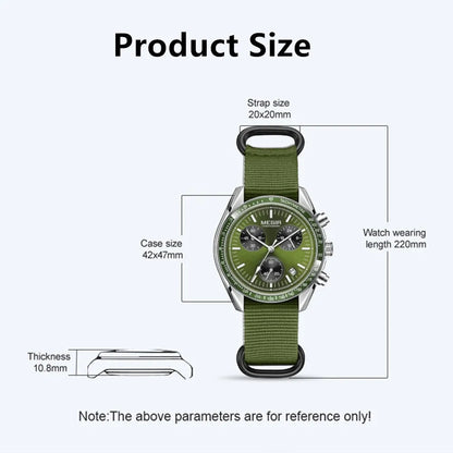 MEGIR Fashion Men Quartz Wristwatches Military Sport Watches Canvas Strap Waterproof Chronograph Clock Gift for Men Montre Homme - BeeTrendyShop.COM