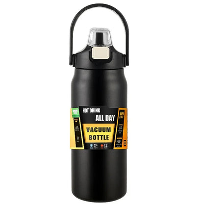 Portable Thermos with Straw – 304 Stainless Steel Hot & Cold Vacuum Flask