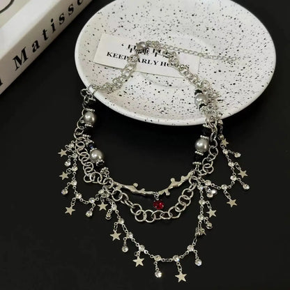 Multilayer Flower Pendant Clavicle Chain Necklace – Trendy Choker for Women
