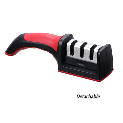 Handheld 3-Stage Knife Sharpener – Multi-Function Quick Sharpening Tool with Non-Slip Base
