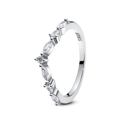 925 Sterling Silver Love Heart Crown Ring – Rose Gold Engagement Jewelry