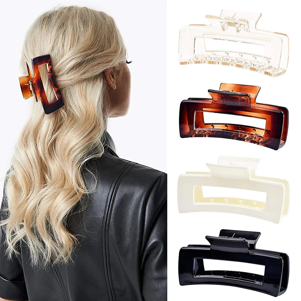 Korean Large Plastic Hair Claw Clip – Fashion Crab Barrette for Women & Girls