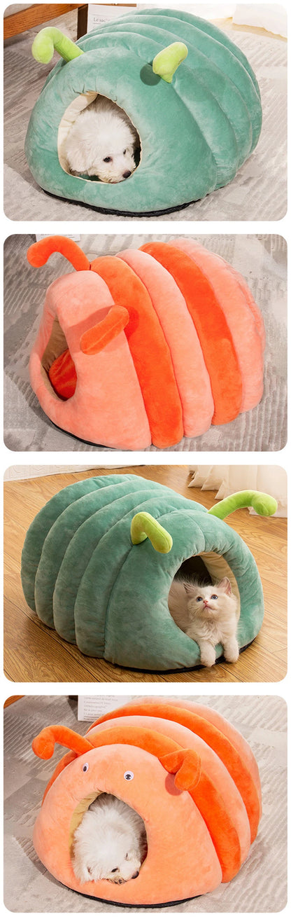 Cartoon Caterpillar Pet House - Warm Foldable Bed for Dogs & Cats - BeeTrendyShop.COM