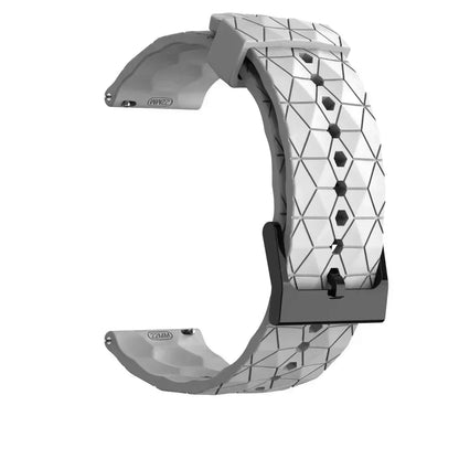 Geometric patterned watch strap on a white background