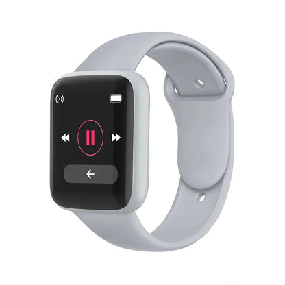 Smartwatch with a gray band on a white background