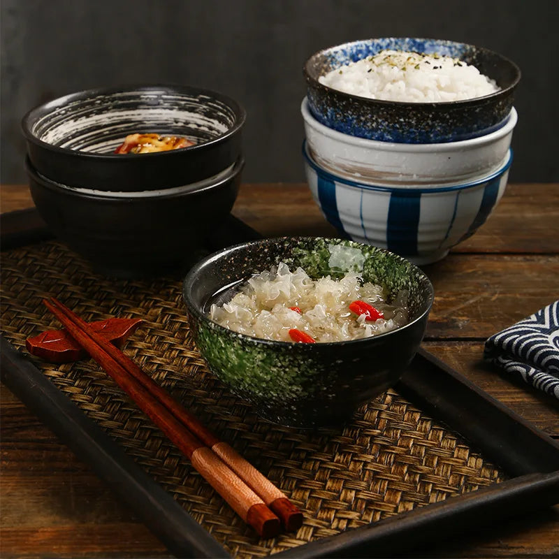4.5inch Japanese Ceramic Rice Bowl Porcelain Dishes Pretty Restaurant Table Top items Soup Noodles Sauce Bowls Dinnerware