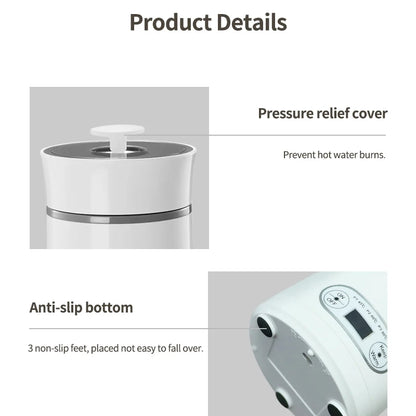 Portable Electric Kettle for Travel – Mini Stainless Steel Water Boiler for Tea & Coffee