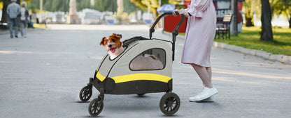 Premium 4-Wheel Dog Stroller - Foldable Pet Jogger for All-Size Dogs - BeeTrendyShop.COM