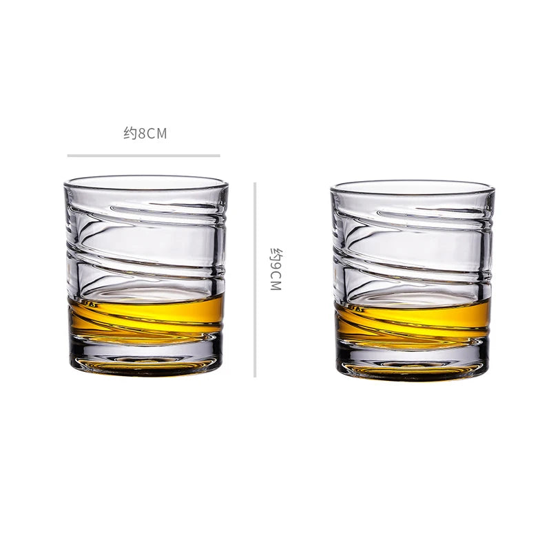 2pcs Vintage Transparent Drinking Glasses Set – Bar Cocktail & Whiskey Glasses