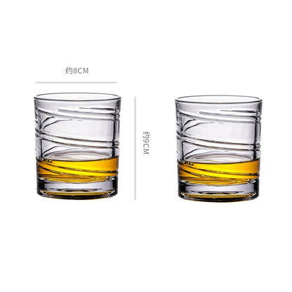 2pcs Vintage Transparent Drinking Glasses Set – Bar Cocktail & Whiskey Glasses