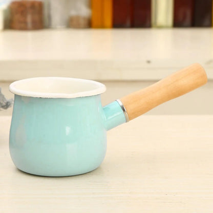Enamel Milk Pot with Spout & Anti-Scald Handle – Non-Stick Induction & Gas Stove Soup Pot