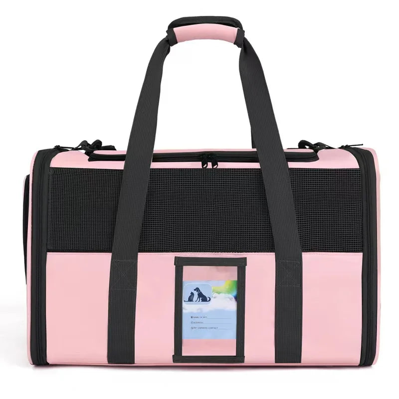 Soft Cat Carrier Bag – For Large Cats up to 20 lbs & Small Dogs | Zipper Closure, All Life Stages