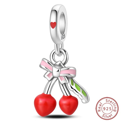 925 Sterling Silver Red Wine, Chili & Dumbbell Charm Bead – Fun DIY Jewelry