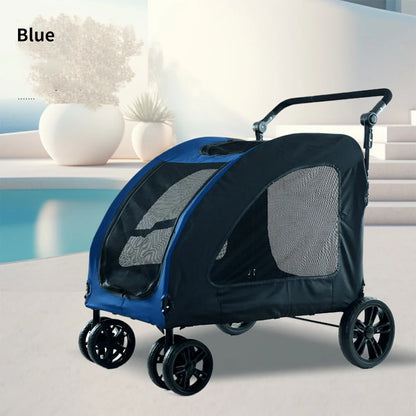 Medium and Large Dog Outing Stroller Pet Stroller Golden Hair Giant Dog Foldable Dog Assistance Car - BeeTrendyShop.COM