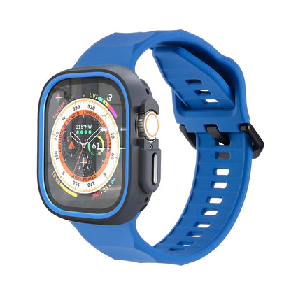 Smartwatch with a blue band on a white background
