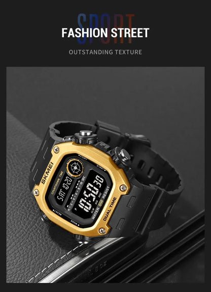 SKMEI 2126 Digital Countdown Sports Watches for Men LED Display Waterproof Stopwatch Mens Wristwatch Alarm Clock montre homme - BeeTrendyShop.COM