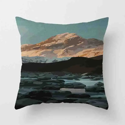 Japanese Geometric Peak Linen Cushion Cover – Encrypted Woven Throw Pillow Case for Sofa & Home