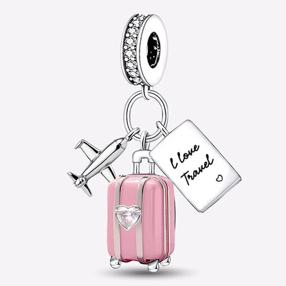 925 Sterling Silver Heart, Flower, Clover & Turtle Charm Bead – DIY Birthday Jewelry