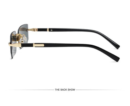 High Definition Blue Light Blocking Sunglasses – UV400 Rimless Square Eyewear