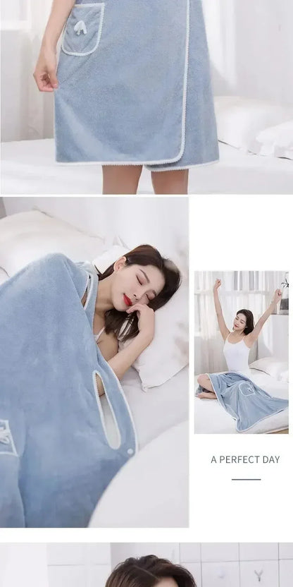 Womens Bath Towels Girls Wearable 140*85Cm Fast Drying Bathing Beach Spa Bathrobes Wash Clothing, Shower Bath And Gym Towel - BeeTrendyShop.COM